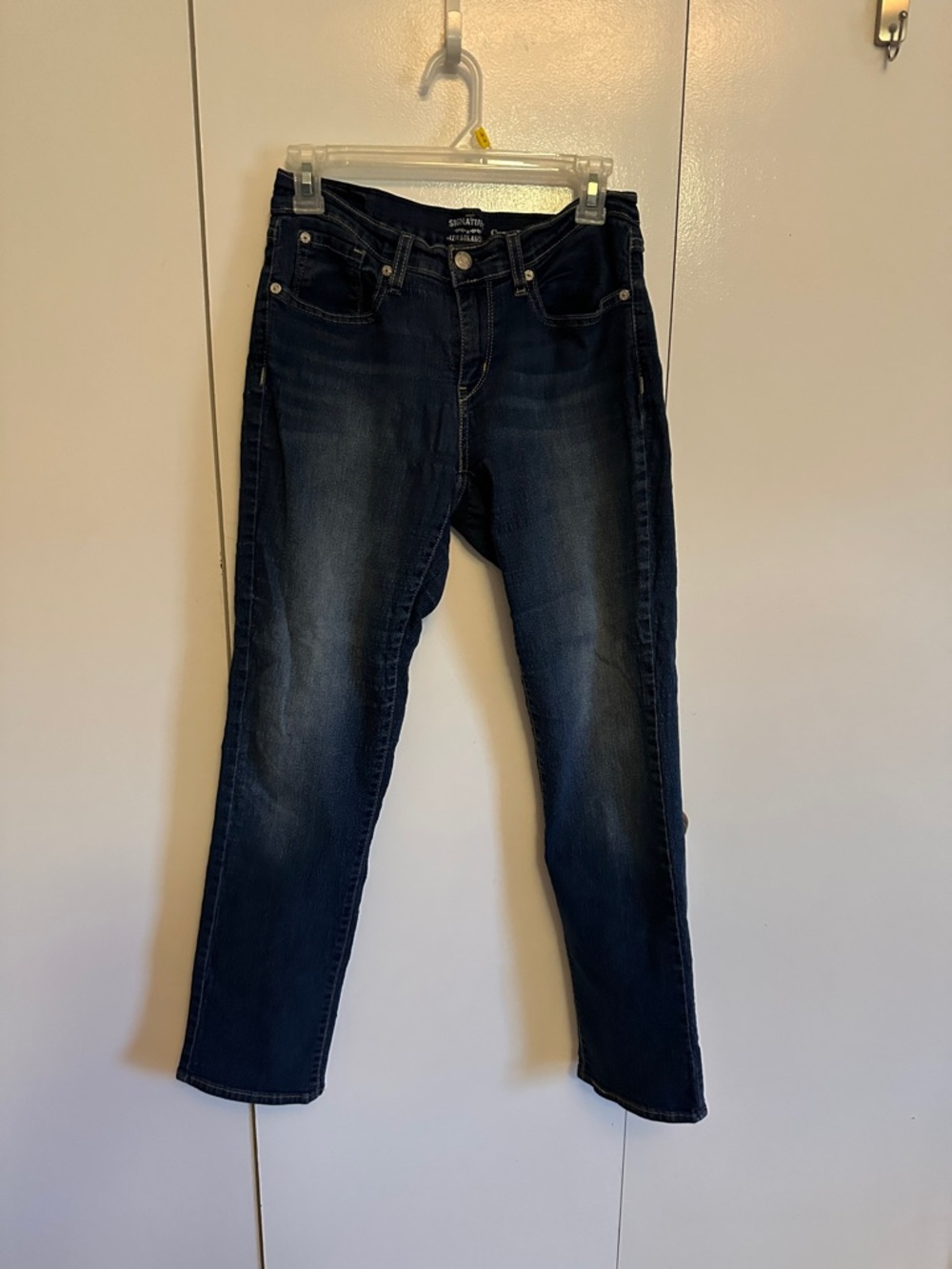 Signature by Levi Strauss Dark Curvy Straight Skinny Jeans - Navy